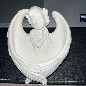 Serene White Angel Sculpture